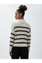 High Collar Knitwear Sweater Ribbed Drop Shoulders Long Sleeves - 4