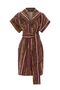 Floral Embroidered and Waist Tied Dress - 7
