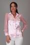 Women's Pink Satin Tulle Sleeve Evening Dress Shirt - 5