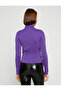 Glittery Turtleneck Sweater with Side Tie Detail - 4