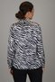 Women's Black and White Patterned Lycra Satin Long Sleeve Evening Dress Shirt Dk 1006 - 7