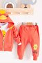 Chick Patterned Hooded 3-Piece Baby Boy Set - 4
