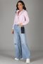 Women's Pink Lycra Long Sleeve Cotton Classic Shirt - 3