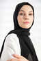 شال شيفون - أسود - 3