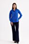 Women's Cobalt Blue Lycra Long Sleeve Cotton Classic Shirt - 5