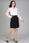 Women's White Tulle Sleeve Long Sleeve Shirt - 2