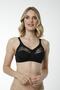 6040 Ribbed 100% Cotton Supporting Bra - Black - 3