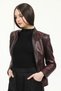 Dericlub Yb2085 Large Size Real Leather Women's Coat Bordo - 2