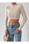 Cloi İnci Detay Crop - Bej - 7