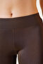 Stretchy High Waist Brown Long Shiny Disco Leggings - 3