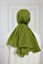 Pure Cotton Shawl Olive Green - 4