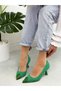 Green Tweed (Tress) Skeleton Detail Women's Stiletto - 8