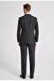 Ds Damat Slim Fit Anthracite Dobby Mono Collar Single Slit Lined Suit with Combination - 6