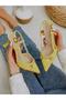 Yellow Leather (Moss) Buckle Detail Women's Stiletto - 7