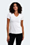 Vivek Women's V-Neck White T-Shirt