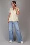 Women's Yellow Striped Short Sleeve Lycra Cotton Classic Shirt Dk004-6 - 5