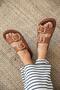 Mecy Women's Buckle Detailed Leather Daily Comfort Slippers Tan - 2