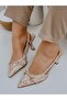 Beige Leopard (Moss) Buckle Detail Women's Stiletto - 3