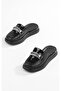 Women's Black Skin Stylish Accessory Slippers