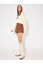 Faux Leather Mini Skirt Metal Ring Detail A-Line - 2