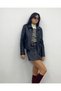 Women's Black Leather Coat with Zipper Pocket Detail - 7