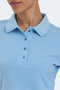 Vera I Women's Polo Neck Blue T-Shirt - 4