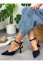 Jolie Black Satin Stiletto - With Removable Accessory - 4