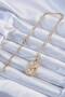 316L Steel Chain Gold Color Zircon Stone Bull Figured Tarot Necklace - 2
