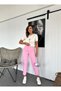 High Waist Pink Filet Pants - 7