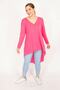 Women's Pink Large Size Front Placket Zipper and Back Detailed Tunic 65n35942 - 3