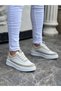 KB 006 White Skin Beige Suede High Sole Lace Up Casual Men's Shoes - 3