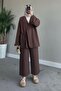 Brown Thin String Linen Set - 3