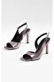 Paris Platinum Patterned Thin Heeled Shoes Z103 - 5