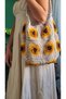 Hand Knitted Bag/ Motif Bag/ Sunflower Bag/ Women's Bag - 2