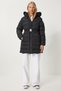 Hooded Fur Detailed Belted Inflatable Coat Black Law0001 - 4