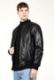 Bilbao Men's College Genuine Leather Coat Black - 5