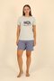 Fashion Line Women's Short Sleeve Combed Cotton Pajama Set with Shorts Cream 3622