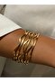 Stainless Steel Ajda Zigzag Gold Color Bracelet - 5