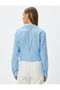 Women's Blue Crop Shirt - 4