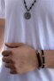 Double Color Steel Chain Men's Bracelet - 6