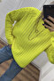 Neon Yellow Hair Knit Standard Size Sweater - 2