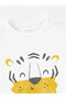 Lcw Baby Ecru Crew Neck Short Sleeve Printed Baby Boy Pajamas Set with Shorts - 3