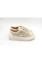 (Park Moda) Stone Piping Detailed Denim Casual Women's Shoes Tan - 4