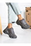 (Tayyar) Gray Stoned High Sole Lace Up Poly Light Sole Women's Sports SILVER - 3