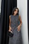 Navy Blue Tweed Skirt Vest Set - 7