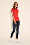 Women's Red Basic Polo Neck T-Shirt 50285846 -Vr030 - 5
