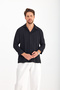 Men's Summer Non-Sweat Non-Ironing Loose Oversize Long Sleeve Shirt Men's Shirt Black - 3