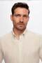 Ds Damat Slim Fit Beige Linen Look Shirt - 2