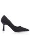 Luana Women's Stiletto Striped Fabric Heeled Shoes Black Satin - 3