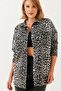 Women's Black Gabardine Leopard Denim Jacket 60251838 - 6